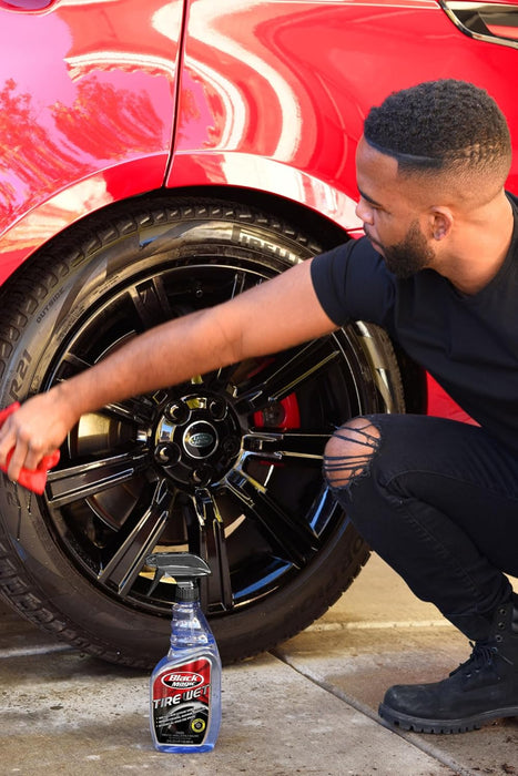 Black Magic BM23 Tire Wet, Specially Formulated Tire Shine Applicator Cleaner to Keep Them Looking Wet, Black, and Glossy with One Quick Spray, 23 Fl Oz. (Pack of 2)