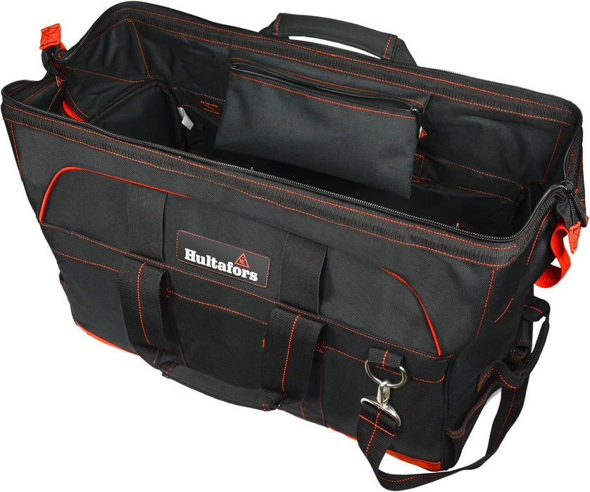 Hultafors Work Gear HT5511 Pro Contractor's Gear Bag, 9 Pockets, Heavy Duty Ballistic Polyester Tool Bag, XL Interior Compartment, Comfortable Shoulder Strap