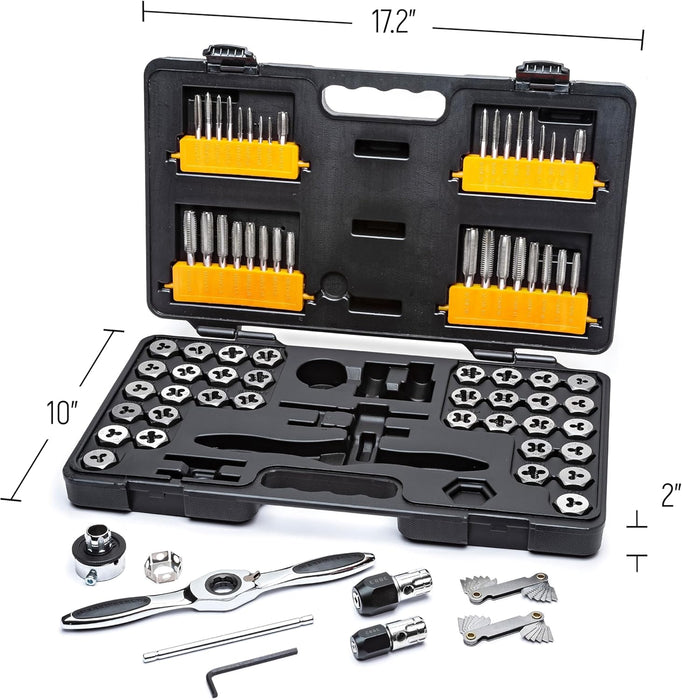 GEARWRENCH 3887 - 77 Piece SAE/Metric Ratcheting Tap and Die Set