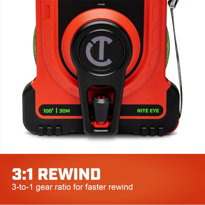 Crescent Lufkin FE100B 100'/30 M NITE EYE Fiberglass Long Tape