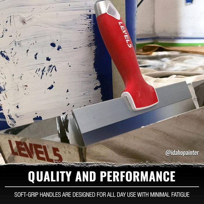 10" Soft-Grip Stainless Steel Taping Knife - LEVEL5 | Pro-Grade | Metal Hammer End | 5-136