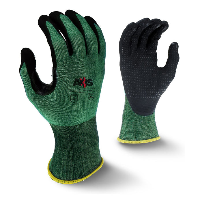 Radians RWG538 Axis Cut Protection Foam Nitrile Coated Glove with Dotted Palm, Cut Protection Level A2, Large (Pack of 1)