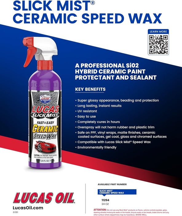 Lucas Oil 11294 Slick Mist Ceramic Speed Wax - 24 Ounce (Pack of 6)