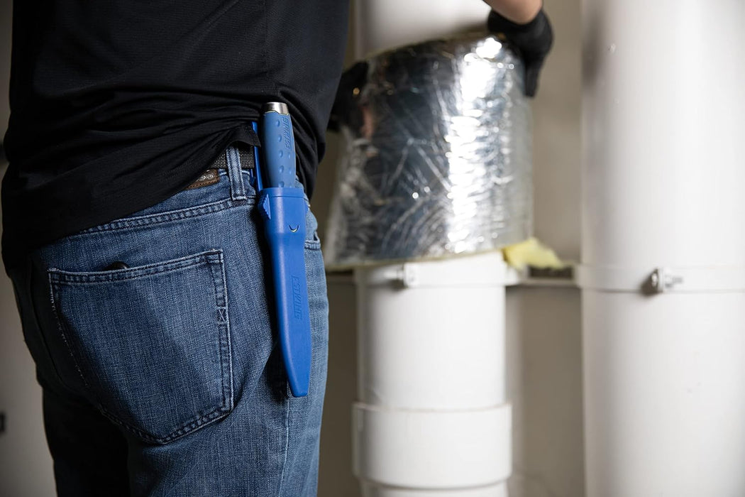 Estwing 42454 5.5-inch Fixed Blade Double-Edged Duct Knife, Serrated Edge, Steel Pommel Cap, Cuts and Forms Mineral Wool Insulation, Duct Board, and Flexible Ducting