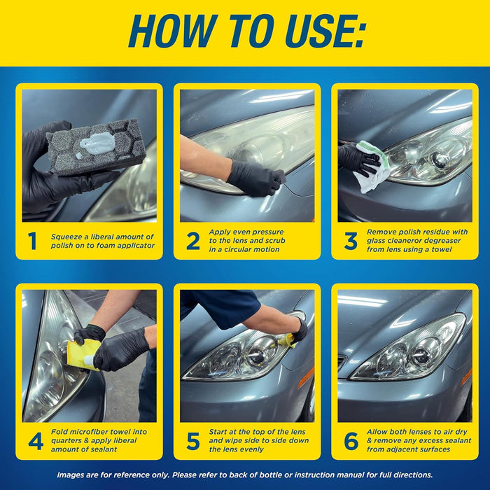 Rain-X 610200 2-Step Headlight Restorer Kit, Restores Clarity of Headlights Preventing Oxidation & Discoloration, Quick & Effective in Just 15 Mins with No Tools or Tape Required