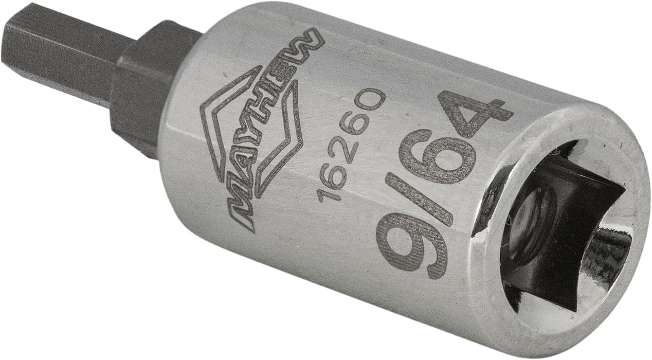 Mayhew Tools 16017 SAE Hex Socket Bit Set, 10-Piece, Polished Chrome