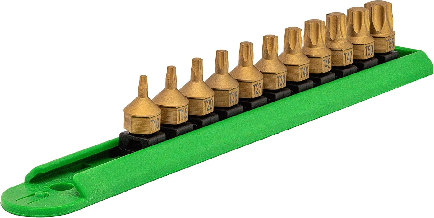 Mayhew Tools 16003 Low Profile Dual Drive Bit Set, 11-Piece Torx, Titanium Coated Titanium Coated 11-Piece Low Profile Torx