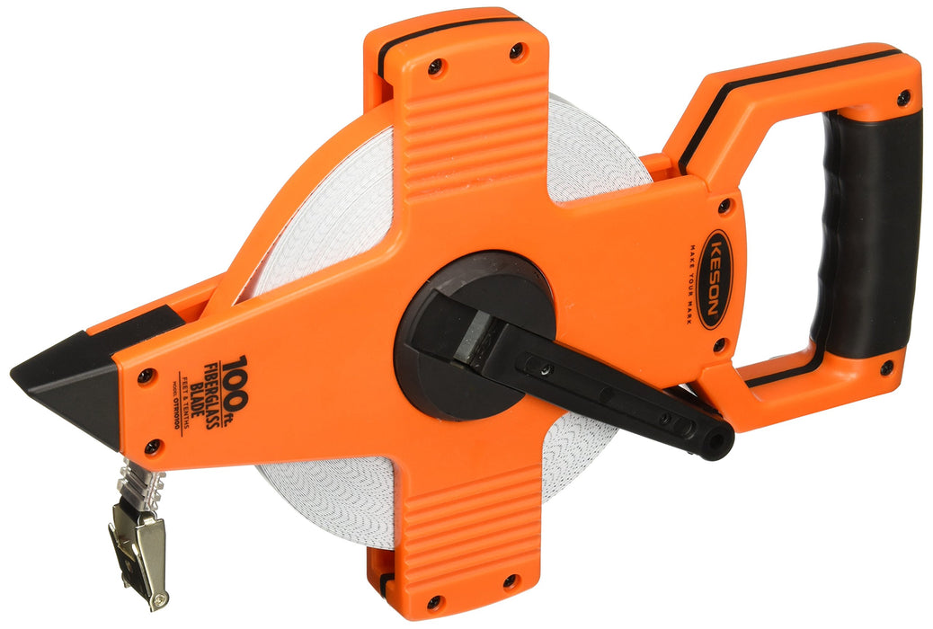 Keson - OTR-10-100 OTR10100 Open Reel Fiberglass Tape Measure Reel (Graduations: 1/10, 1/100), 100-Foot