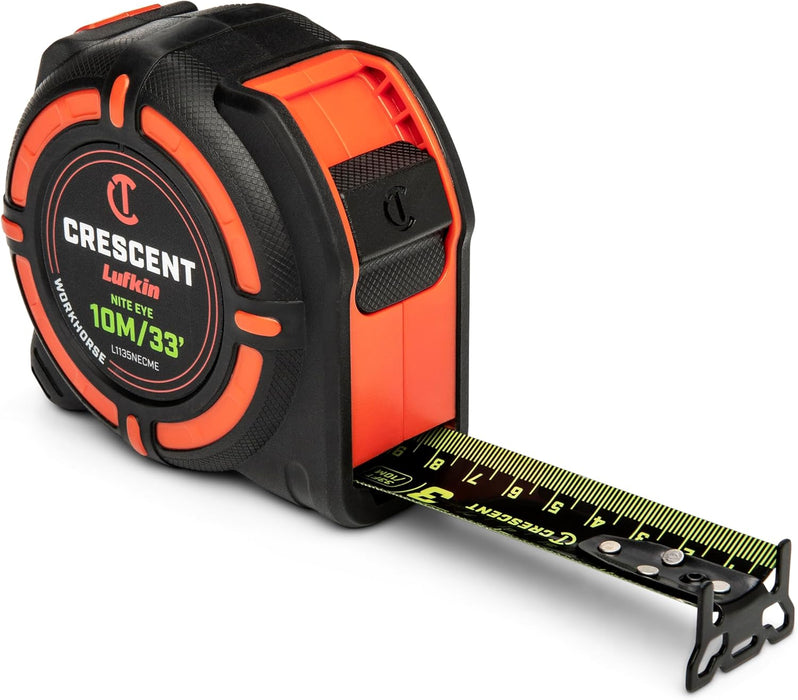 Crescent Lufkin L1135NECME 10 Meter / 35 Ft. Ft. WORKHORSE NITE EYE Tape Measure