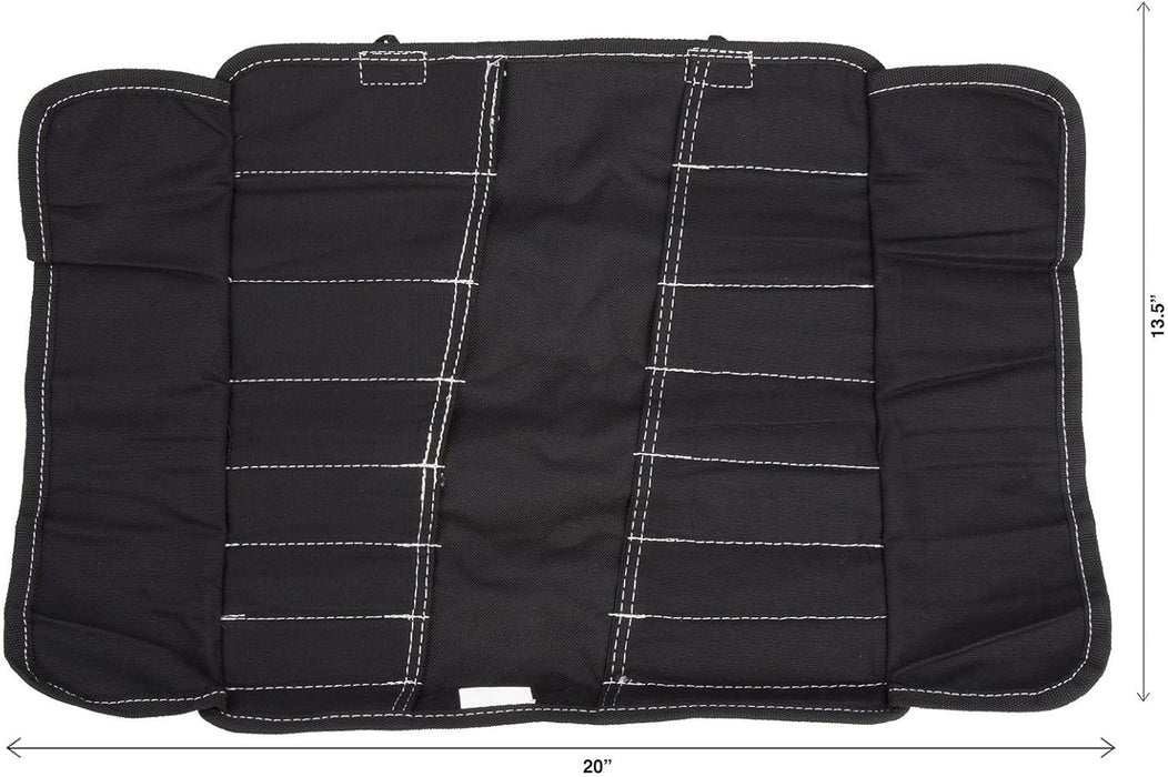 Dickies 57061 Small Wrench/Screwdriver Organizer Roll for Mechanics, 16 Tool Pockets, Durable Canvas Construction, 13.5 in. x 12.75 in. Unrolled, Black