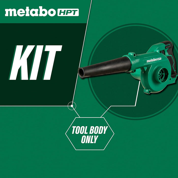 Metabo HPT RB18DCQ4 18V MultiVolt Cordless Compact Blower, Powerful 124 CFM Air Volume, Maximum Air Velocity 213 MPH, Lightweight Design, Variable Speed Trigger, Lock-On Switch, Tool Body Only