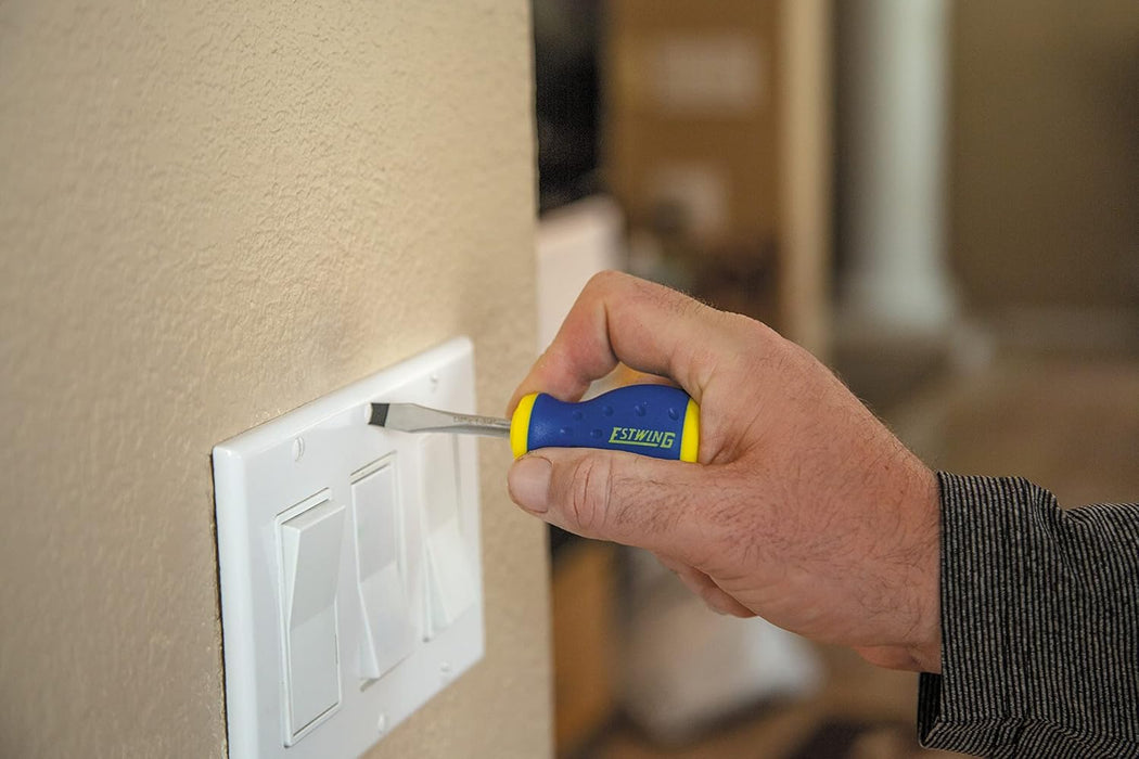 Estwing 42451 10-Piece Phillips and Slotted Screwdriver Set, Magnetic Black Oxide Tips, Chrome Vanadium Steel Shafts, Ergonomic Grip TPR Rubber Handles