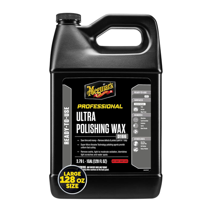 Meguiar's Professional Ultra Polishing Wax D16601 - Premium Scratch Removal, Car Polish, and Car Wax in One - One-Step Cleaner Wax that's Easy to Use - Restores Clarity and Shine, 128 Oz, 1 Gal