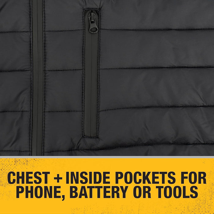 DEWALT Men's Standard Lightweight Puffer Heated Jacket Kit, Black, Size 2X - DCHJ093D1