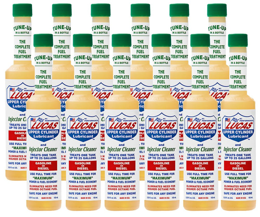 Lucas Upper Cylinder Lubricant & Fuel Injector Cleaner, 5.25 oz. (Pack of 12)