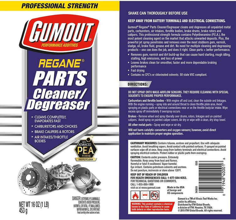 Gumout 540001 Regane Parts Cleaner and Degreaser, 15 oz.