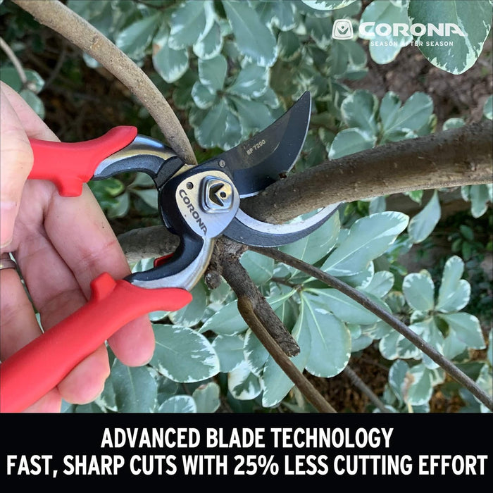 Corona BP7200 Forged Pro Cut Bypass Hand Pruner, 1-Inch, Red