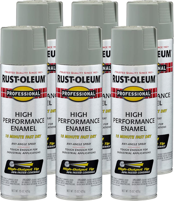 Rust-Oleum 7519838 Professional High Performance Enamel Spray Paint, 14 Oz, Stainless Steel (Pack of 6)