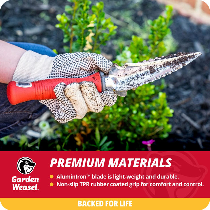 Garden Weasel Multi-Use Transplanter | Dig, Cultivate, Plant, Weed | Planting and Gardening Hand Digging Tool, Heavy Duty Trowel, Mini Gardening Shovel