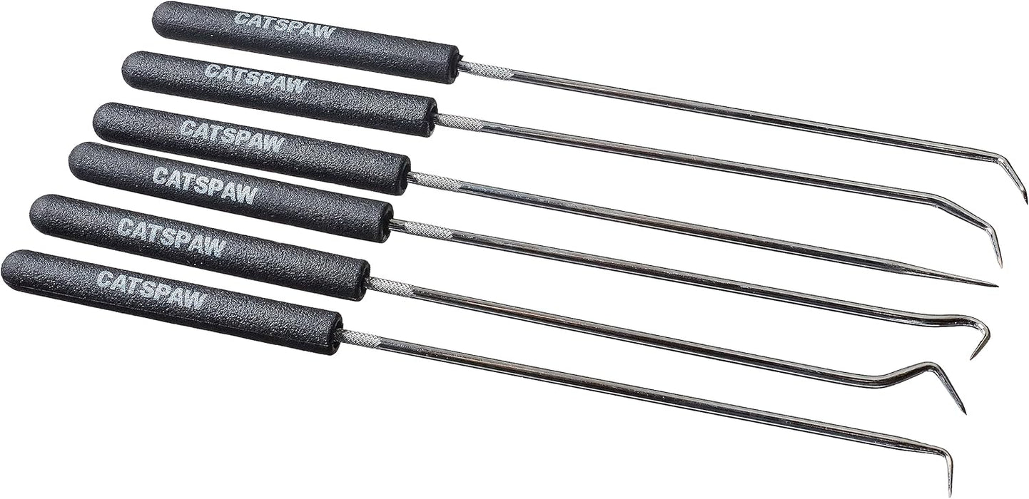Mayhew Tools 17991 9-3/4” Long Hook & Pick, 6-Piece, Black