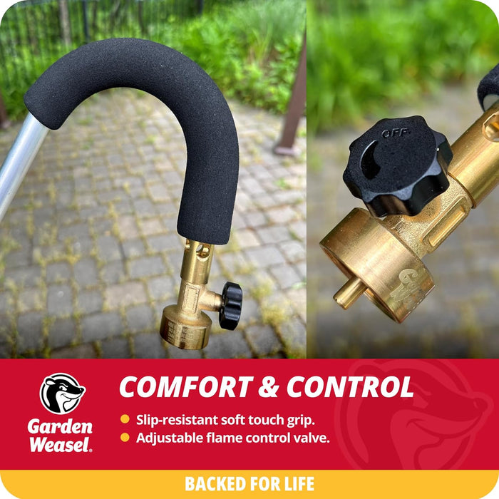 Garden Weasel WeedTorch | Weed Burner with Integrated Lighter | Propane Fire Starter, Torch for Weeds