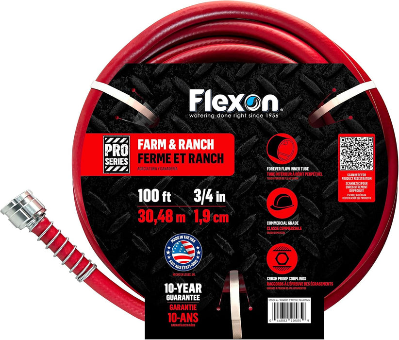 Flexon FA34100CN 3/4" x 100ft Farm & Ranch Garden Hose
