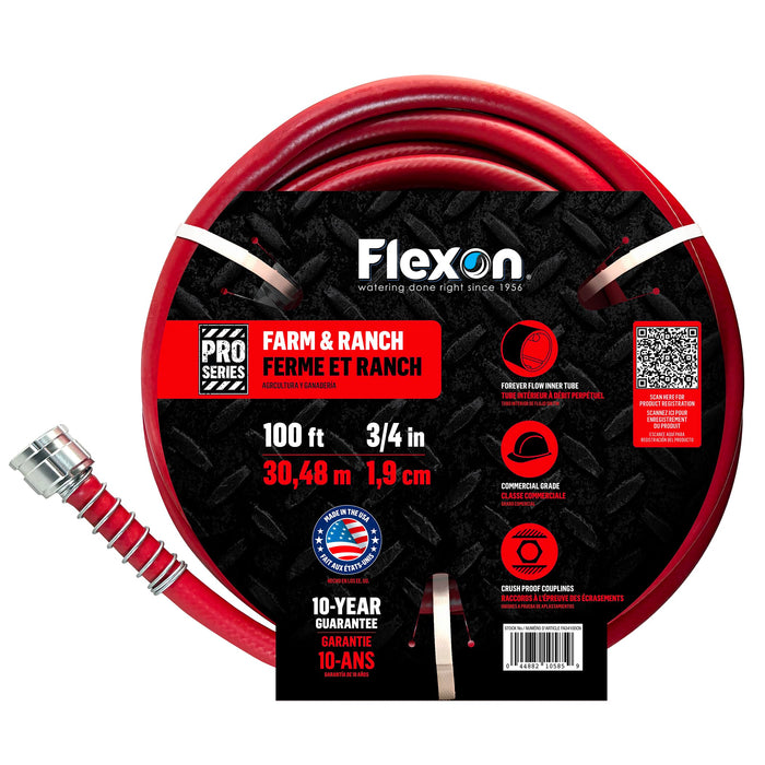 Flexon FA34100CN 3/4" x 100ft Farm & Ranch Garden Hose
