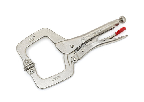 Crescent C6CCSVN 6" Locking C-Clamp with Swivel Pads, Carded, Red