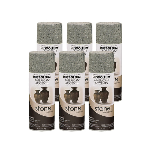 Rust-Oleum 7992830 Stone Creations Spray Paint, 12 oz, Gray Stone (Pack of 6)