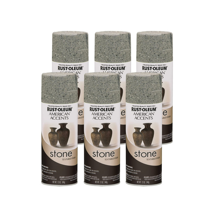 Rust-Oleum 7992830 Stone Creations Spray Paint, 12 oz, Gray Stone (Pack of 6)