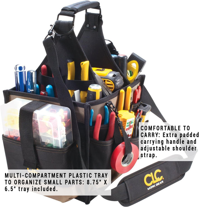 CLC Custom LeatherCraft 1528 Large Electrical and Maintenance Tool Carrier, Black 11-Inch Toolbox