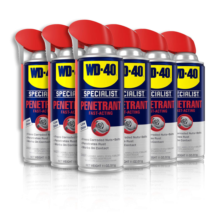 WD-40 300004 Specialist Penetrant with Smart Straw Sprays 2 Ways, 11 oz (6-Pack)