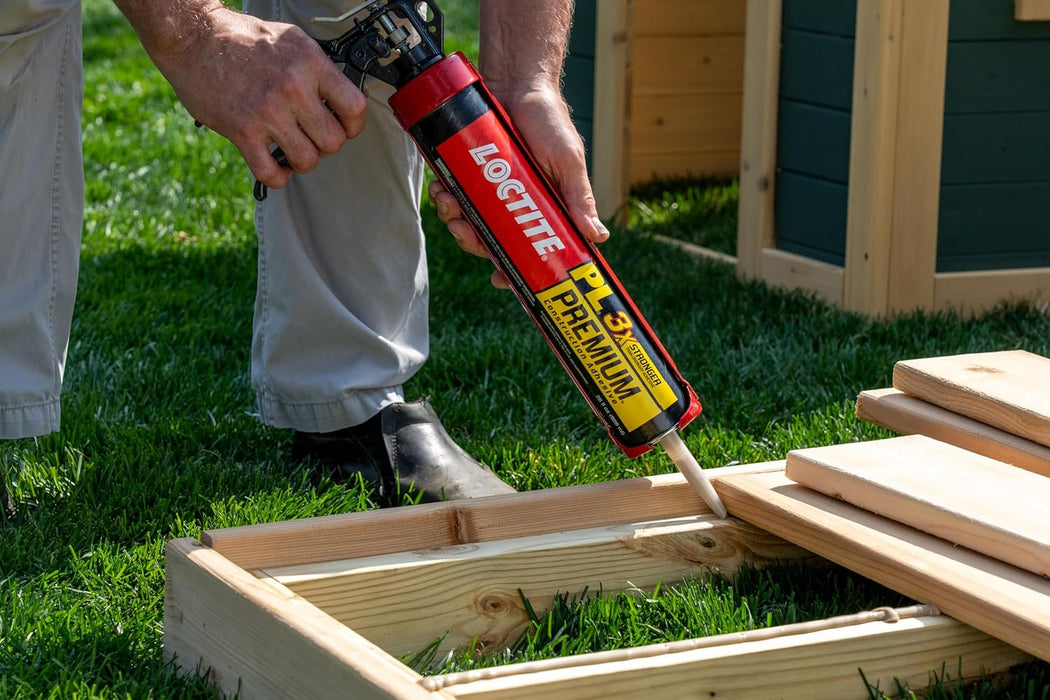 Loctite 1390595 PL Premium Polyurethane Construction Adhesive, 10 fl oz Cartridge, Versatile Construction Glue for Wood, Concrete, Stone, Metal & More (Pack of 12)