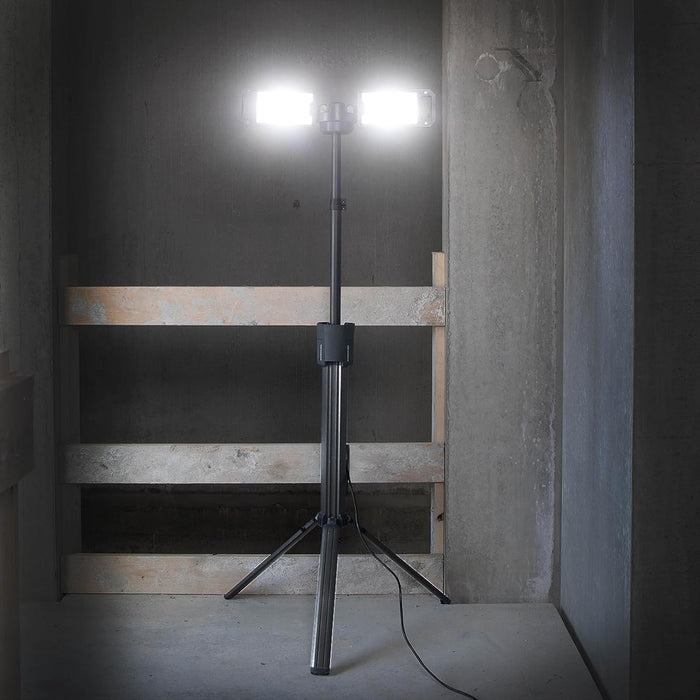 SCANGRIP TOWER 5 CONNECT 5000 Lumen Floodlight with Integrated Tripod, Power Tool Battery Operated, Flexible LED Flood Lights, Portable, Lightweight and Compact Design