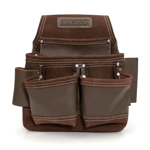 Estwing 94750 9-Pocket Full Leather Framer's Pouch Brown