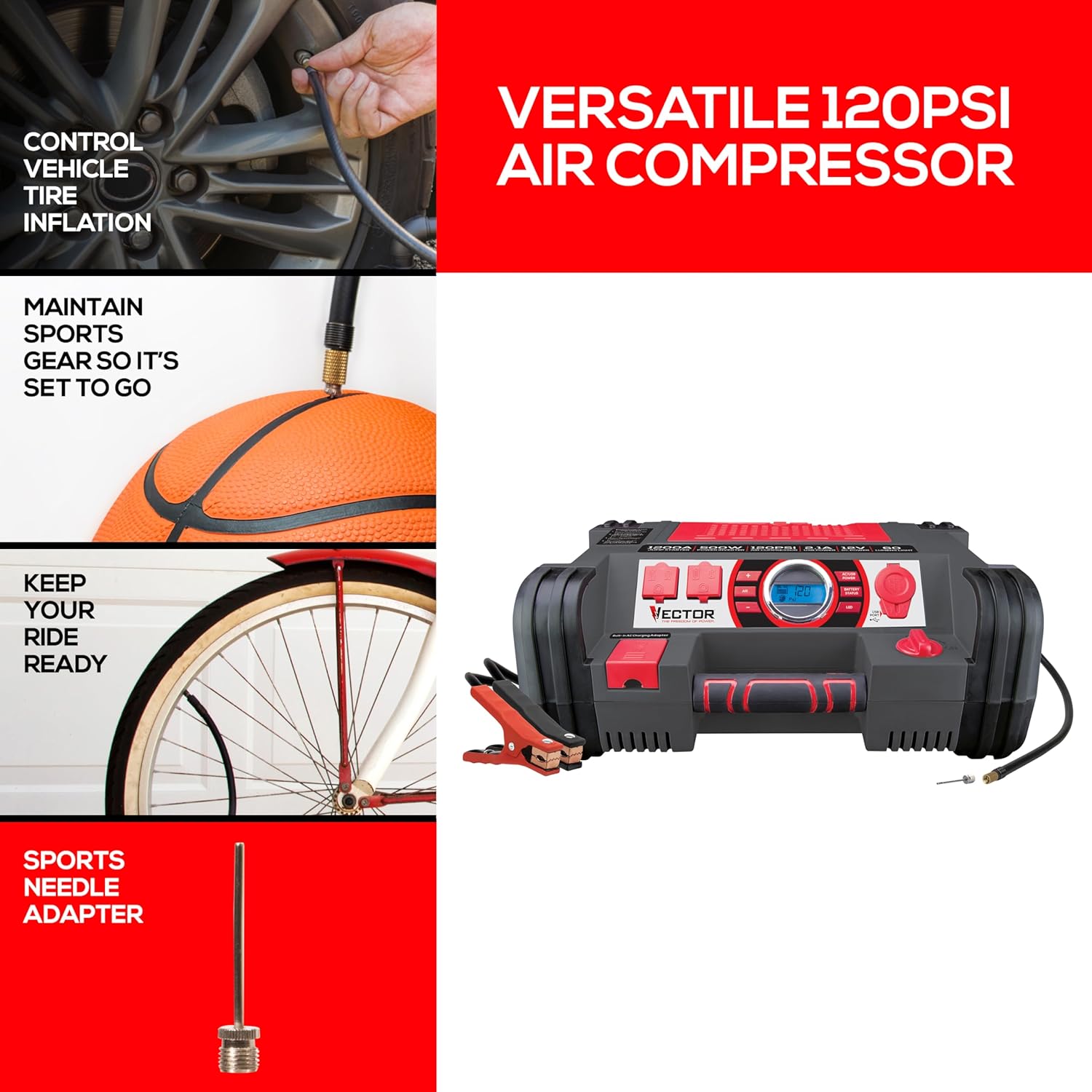 Vector PPRH5V 1200 Peak Amp Automotive Jump Starter, Portable