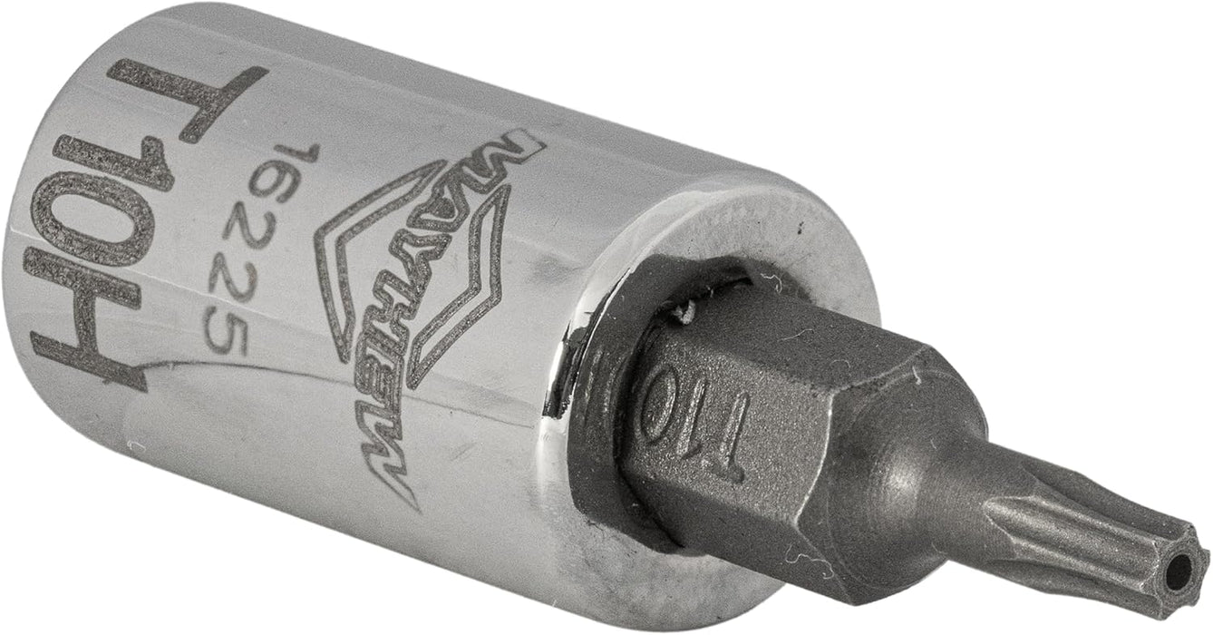 Mayhew Tools 16014 Tamperproof Torx Socket Bit Set, Chrome Plated, 10-Piece