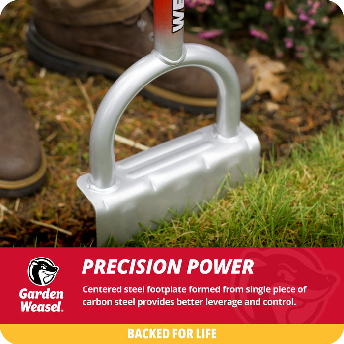 Garden Weasel Edger-Chopper - Long Handle | Garden Beds, Patios, Trenches, Sidewalks, Driveways, and More | Lawn and Landscaping Tool, T Grip, Sod Cutter