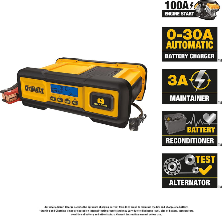 DEWALT DXAEC100 Professional 30-Amp Battery Charger and 3-Amp Maintainer with 100-Amp Engine Start