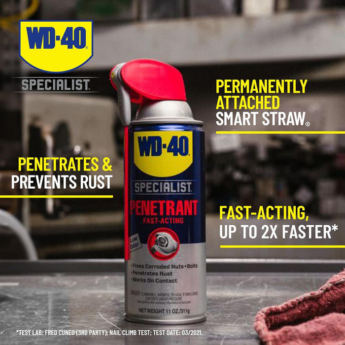 WD-40 300004 Specialist Penetrant with Smart Straw Sprays 2 Ways, 11 oz (6-Pack)