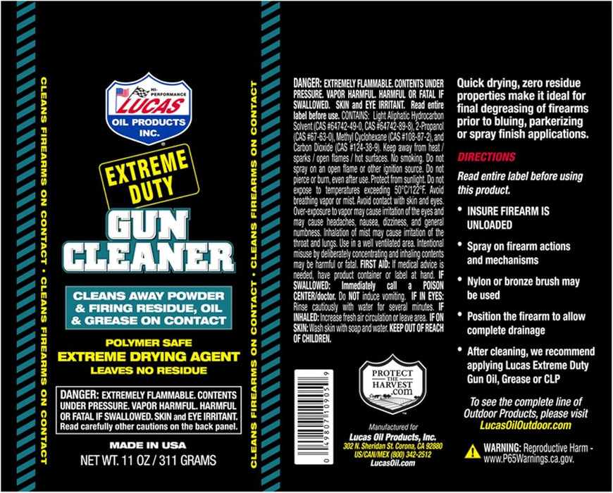 Lucas Oil 10905 Extreme Duty Gun Cleaner - 11 Ounce