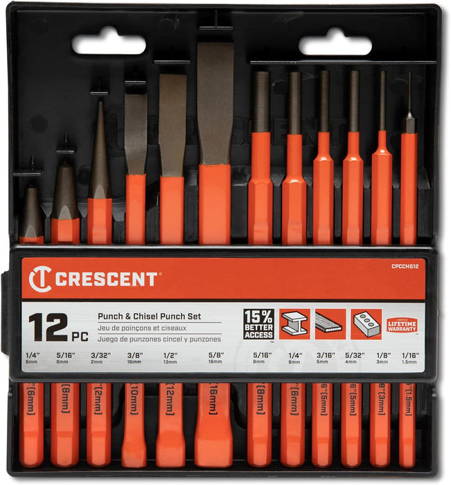 Crescent 12 Piece Set, Punch & Chisel - CPCCHS12