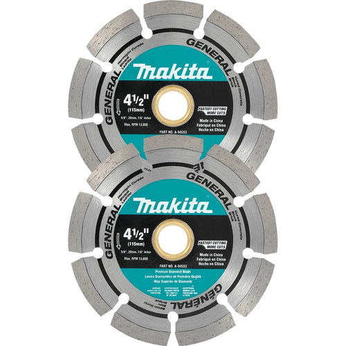 Makita A-97623 4-1/2" Diamond Blade, Segmented, General Purpose, 2/pk