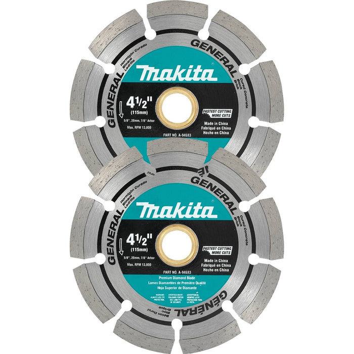 Makita A-97623 4-1/2" Diamond Blade, Segmented, General Purpose, 2/pk