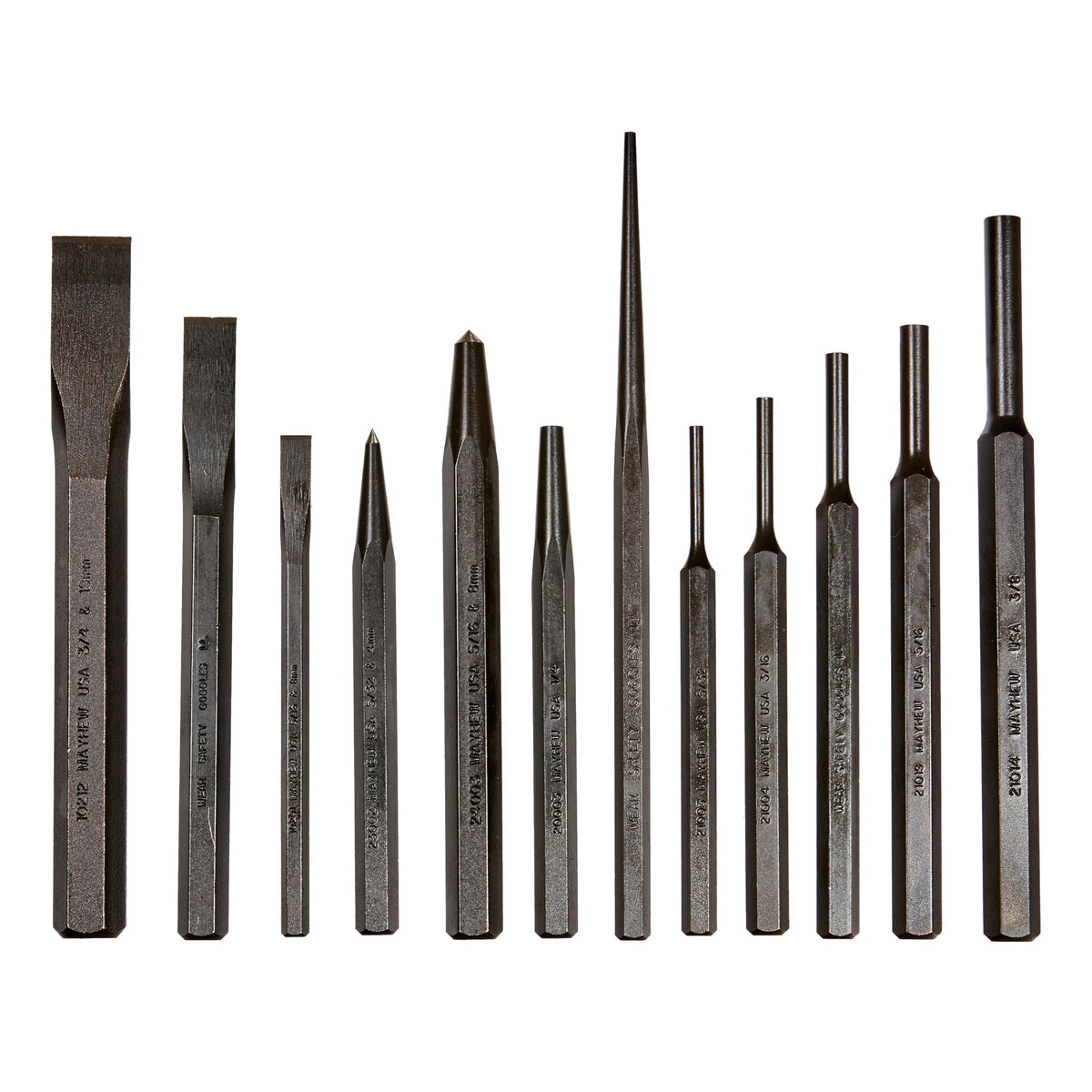 Mayhew Tools 66258 Punch & Chisel Set (Metric), 12 piece, multi, one s ...