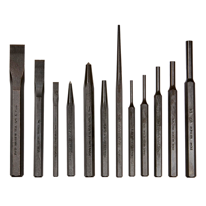 Mayhew Tools 66258 Punch & Chisel Set (Metric), 12 piece, multi, one size