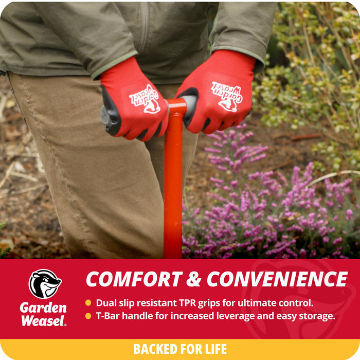 Garden Weasel Edger-Chopper - Long Handle | Garden Beds, Patios, Trenches, Sidewalks, Driveways, and More | Lawn and Landscaping Tool, T Grip, Sod Cutter