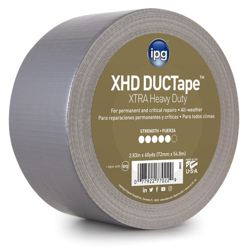 IPG XHD DUCTape, Extra Heavy Duty Duct Tape, 2.83" x 60 yd, Silver (Single Roll)