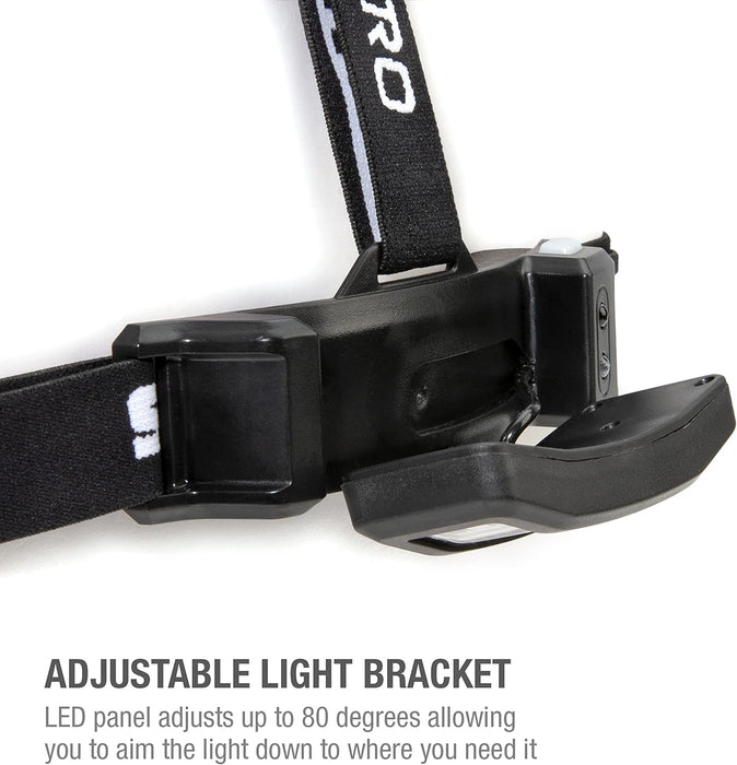 Steelman 79417 Pro Slim Profile Motion Activated LED Headlamp with Red LED Night Vision Mode and Rear Safety Flasher LED