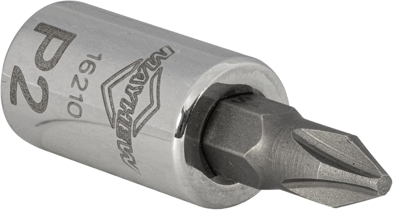 Mayhew Tools 16012 Phillips Socket Bit Set, Chrome Plated, 8-Piece